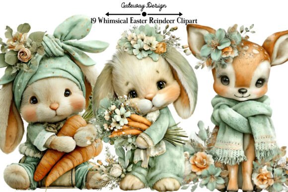 Download Whimsical Easter Reindeer Clipart - Deer clipart Collection