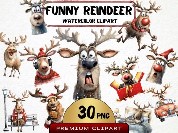 Download Funny Christmas Reindeer Clipart - Deer clipart Collection