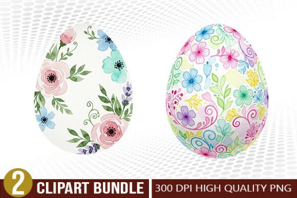Download Watercolor Floral Easter Egg PNG Set - Easter egg png Collection