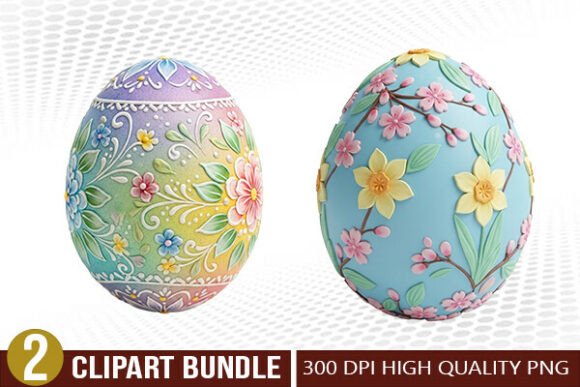 Download Watercolor Floral Easter Egg PNG Set - Easter egg png Collection